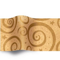 Gold Swirls on Kraft Stock Design Tissue Paper (A)